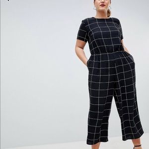 ASOS Curve Black and White Check Jumpsuit | 16